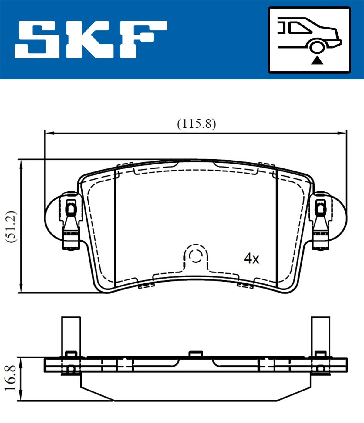 Stabdžių kaladėlių komplektas — SKF VKBP 90097