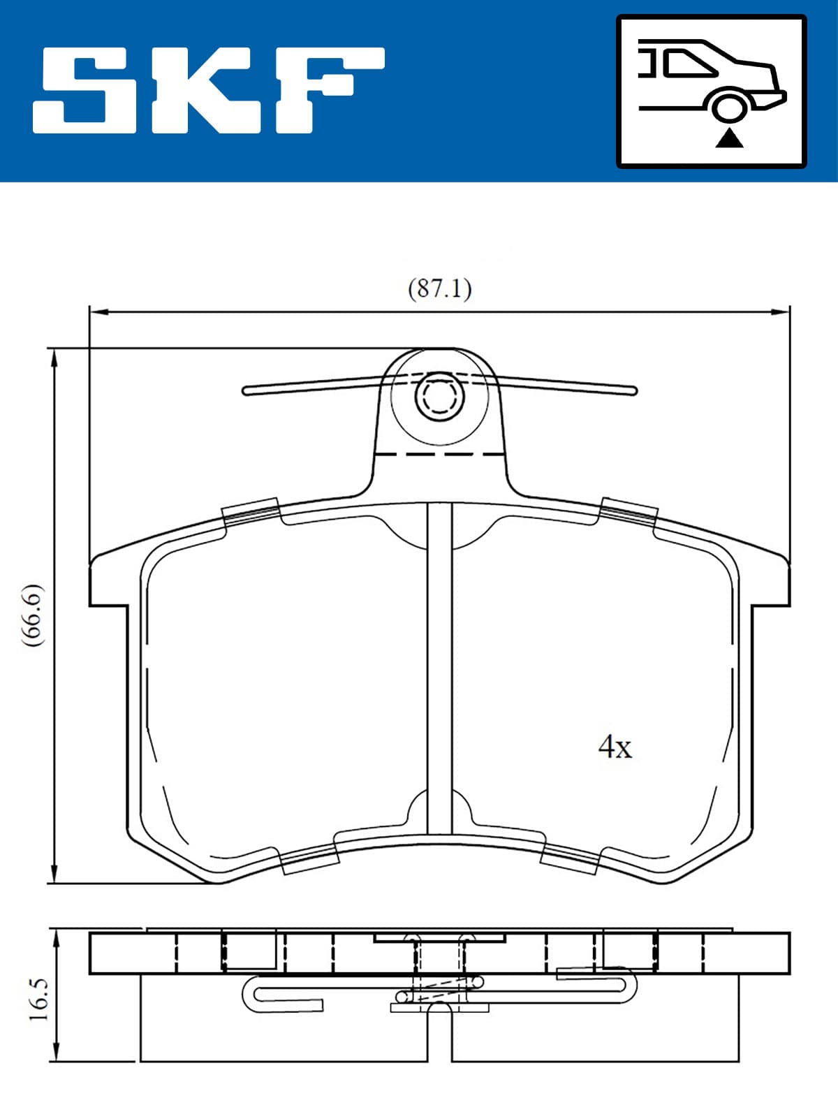 Stabdžių kaladėlių komplektas — SKF VKBP 90606