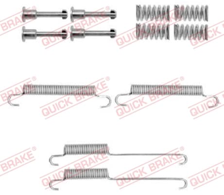 Priedų komplektas, stovėjimo stabdžių trinkelės — QUICK BRAKE 105-0892