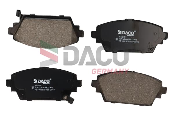 Stabdžių kaladėlių komplektas — DACO Germany 322270