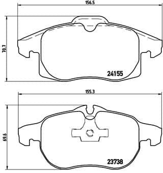 Stabdžių kaladėlių komplektas — BREMBO P 10 011