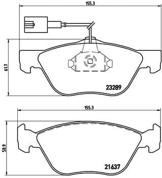 Stabdžių kaladėlių komplektas — BREMBO P 23 077