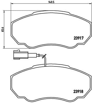 Stabdžių kaladėlių komplektas — BREMBO P 23 091