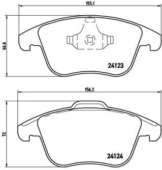 Stabdžių kaladėlių komplektas — BREMBO P 24 076