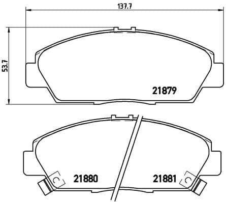 Stabdžių kaladėlių komplektas — BREMBO P 28 021