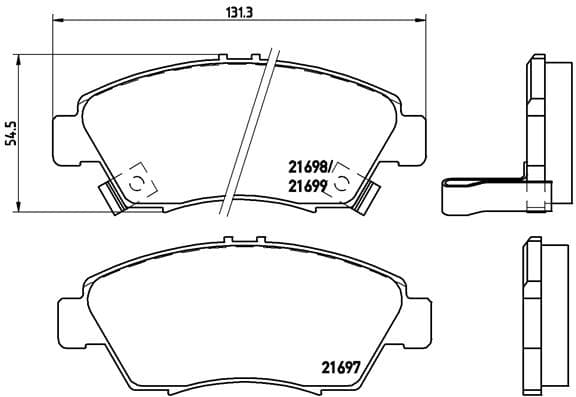 Stabdžių kaladėlių komplektas — BREMBO P 28 024