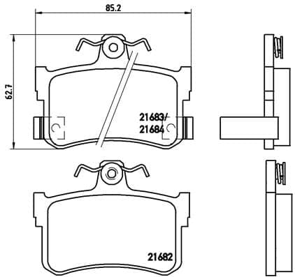 Stabdžių kaladėlių komplektas — BREMBO P 28 027