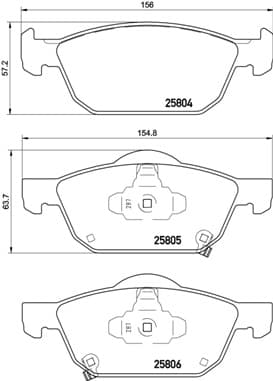 BREMBO P 28 076 Stabdžių kaladėlių komplektas