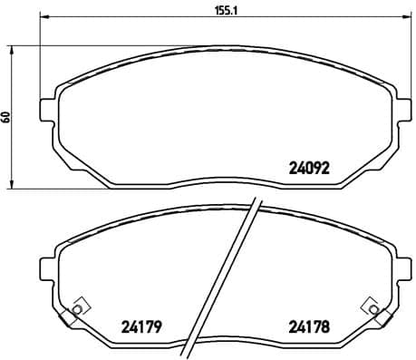 Stabdžių kaladėlių komplektas — BREMBO P 30 019