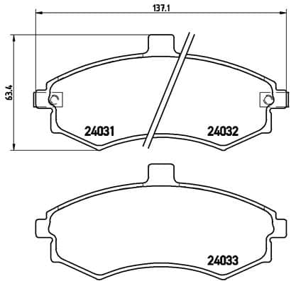 Stabdžių kaladėlių komplektas — BREMBO P 30 020