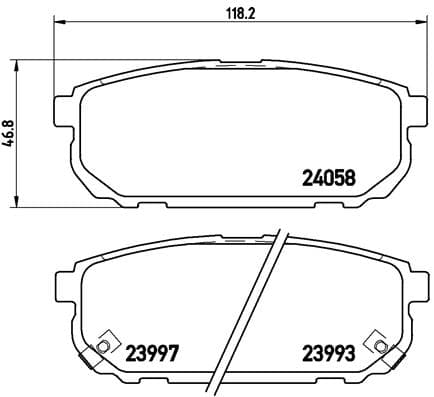 Stabdžių kaladėlių komplektas — BREMBO P 30 023
