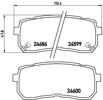 Stabdžių kaladėlių komplektas — BREMBO P 30 035