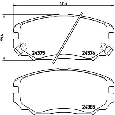 Stabdžių kaladėlių komplektas — BREMBO P 30 038