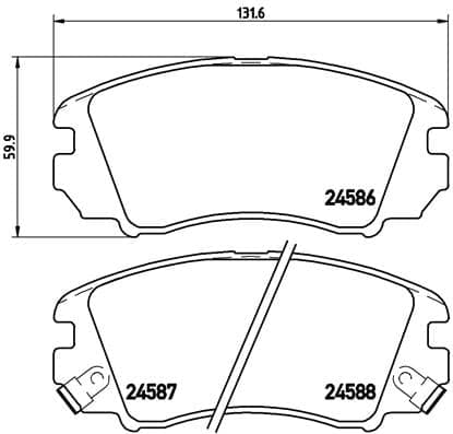 Stabdžių kaladėlių komplektas — BREMBO P 30 043