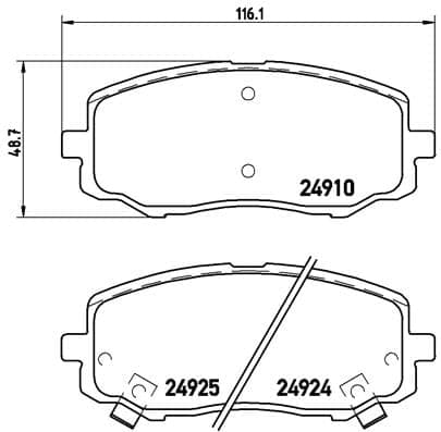 Stabdžių kaladėlių komplektas — BREMBO P 30 045
