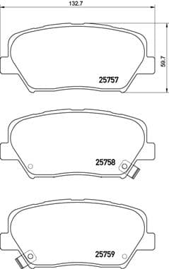 Stabdžių kaladėlių komplektas — BREMBO P 30 070