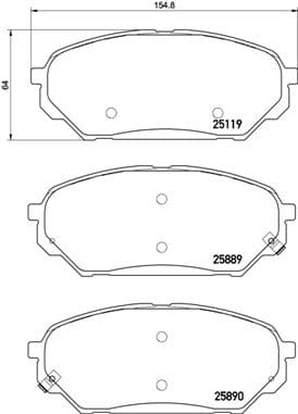 Stabdžių kaladėlių komplektas — BREMBO P 30 071