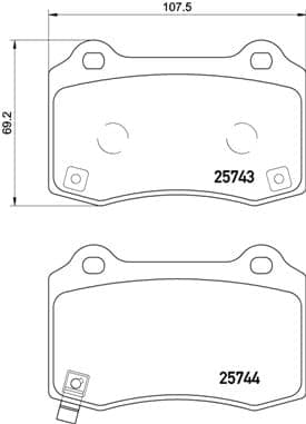 Stabdžių kaladėlių komplektas — BREMBO P 30 074