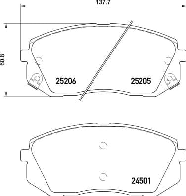 Stabdžių kaladėlių komplektas — BREMBO P 30 093
