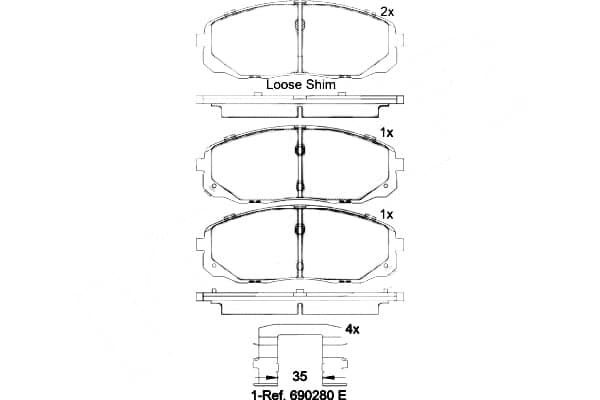 Stabdžių kaladėlių komplektas — BREMBO P 30 095