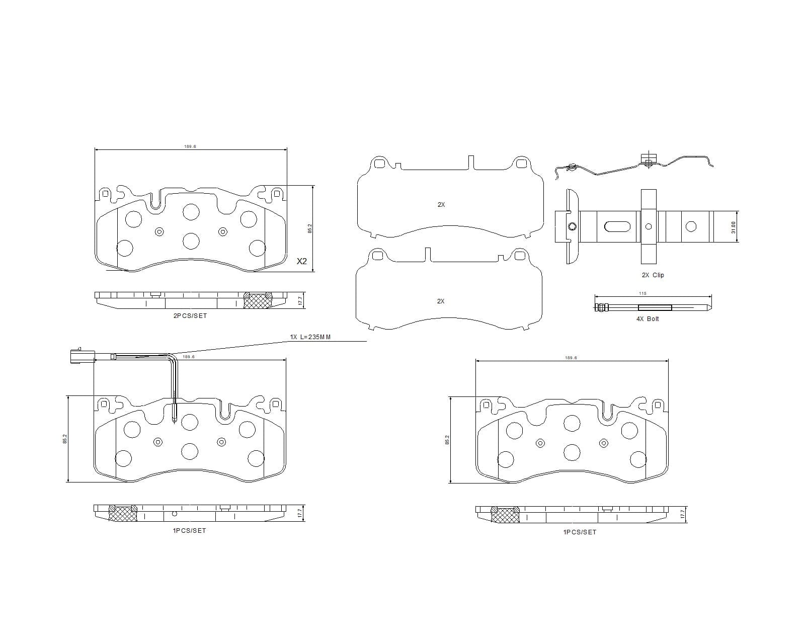 BREMBO P 48 005 Stabdžių kaladėlių komplektas