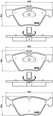 Stabdžių kaladėlių komplektas — BREMBO P 50 075