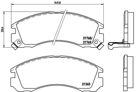 Stabdžių kaladėlių komplektas — BREMBO P 54 017