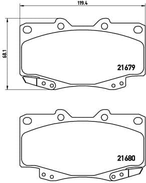 Stabdžių kaladėlių komplektas — BREMBO P 83 069
