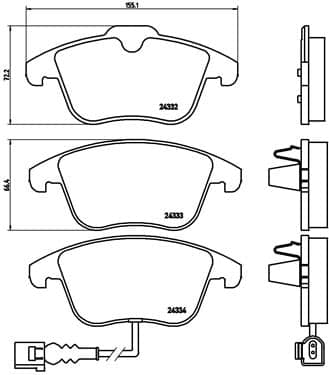Stabdžių kaladėlių komplektas — BREMBO P 85 112
