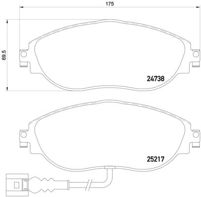 Stabdžių kaladėlių komplektas — BREMBO P 85 131