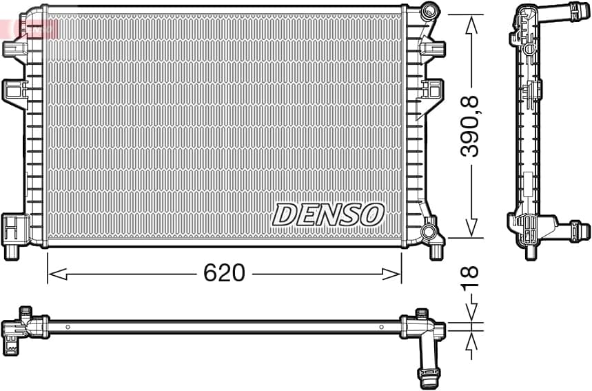 DENSO DRM02018 Variklio aušinimo radiatorius