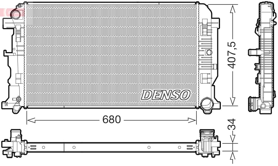DENSO DRM32053 Variklio aušinimo radiatorius