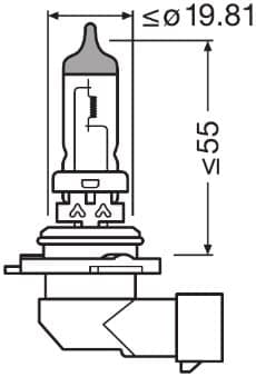 ams-OSRAM 9006-1BL Prožektorius Lemputė