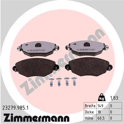 Stabdžių kaladėlių komplektas — ZIMMERMANN 23279.985.1