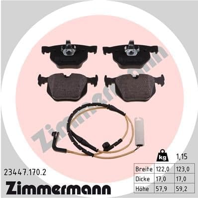 Stabdžių kaladėlių komplektas — ZIMMERMANN 23447.170.2