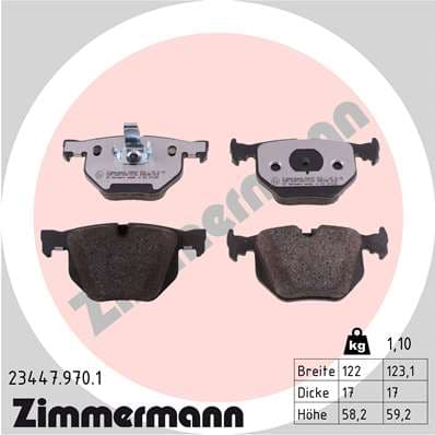 Stabdžių kaladėlių komplektas — ZIMMERMANN 23447.970.1