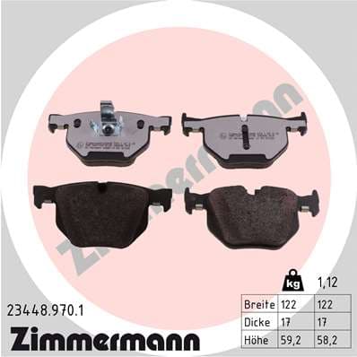 Stabdžių kaladėlių komplektas — ZIMMERMANN 23448.970.1