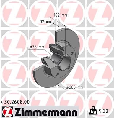 Stabdžių diskas — ZIMMERMANN 430.2608.00