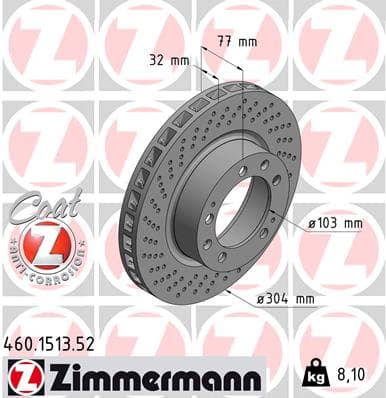 Stabdžių diskas — ZIMMERMANN 460.1513.52