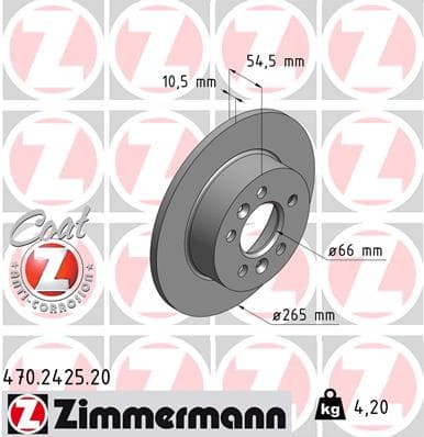 Stabdžių diskas — ZIMMERMANN 470.2425.20