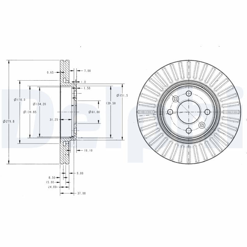 Stabdžių diskas — DELPHI BG3430C