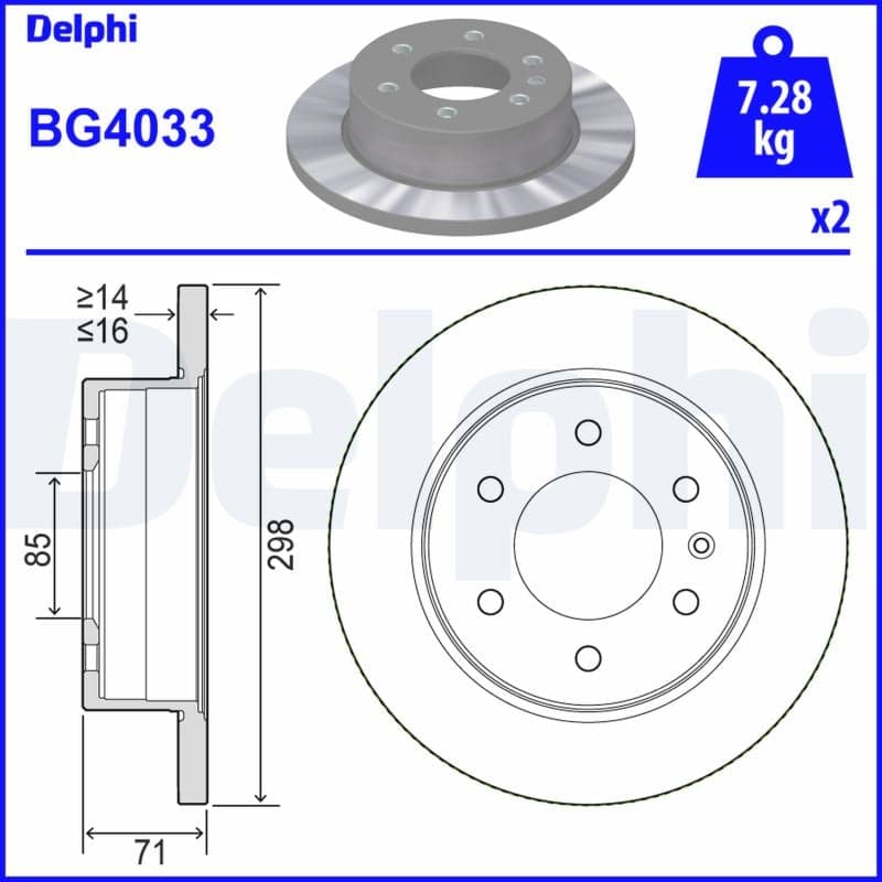 Stabdžių diskas — DELPHI BG4033