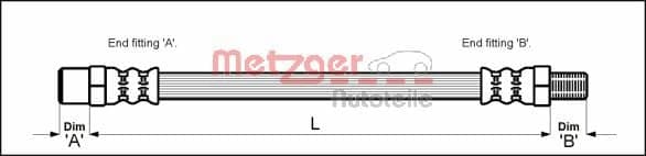 Stabdžių žarnelė — METZGER AUTOTEILE 4113670