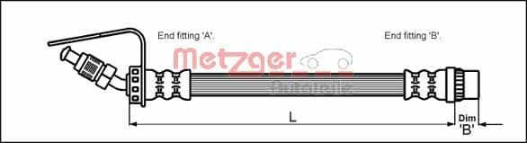 Stabdžių žarnelė — METZGER AUTOTEILE 4114761
