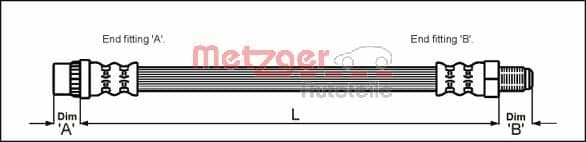 Stabdžių žarnelė — METZGER AUTOTEILE 4114639