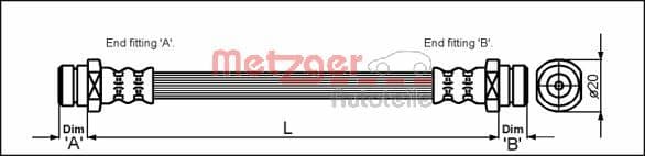 Stabdžių žarnelė — METZGER AUTOTEILE 4113310