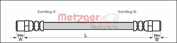 Stabdžių žarnelė — METZGER AUTOTEILE 4112304