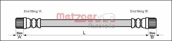 METZGER AUTOTEILE 4111152 Stabdžių žarnelė