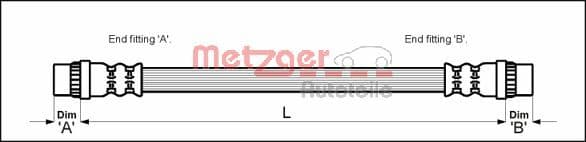 Stabdžių žarnelė — METZGER AUTOTEILE 4118573
