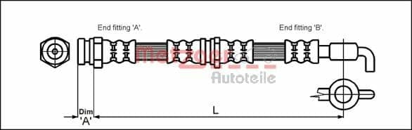 Stabdžių žarnelė — METZGER AUTOTEILE 4114780